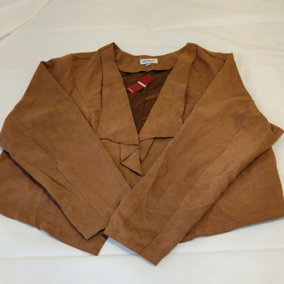 AVENUE. Brown Draped Jacket 100% Polyester - Picture 1 of 10